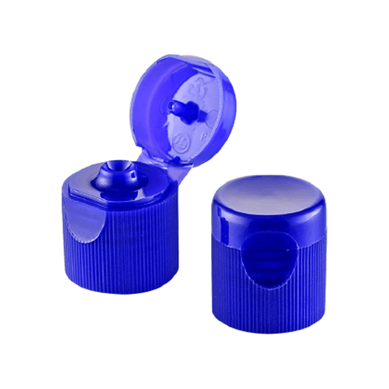 Mörkblå plast flip top cap för biomedicin